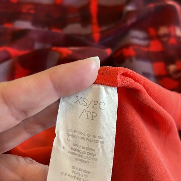 CAbi Cherish Cami Maroon & Red Style 3086 Top Tank Blouse XS - Picture 3 of 3